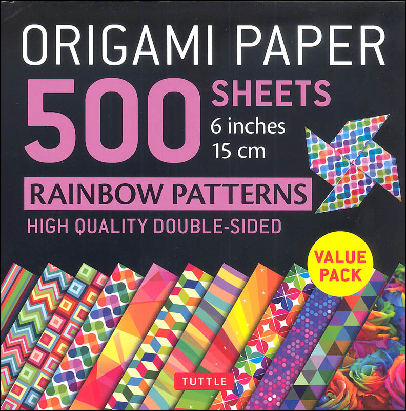 Origami Paper 500 Sheets Rainbow Patterns 6"