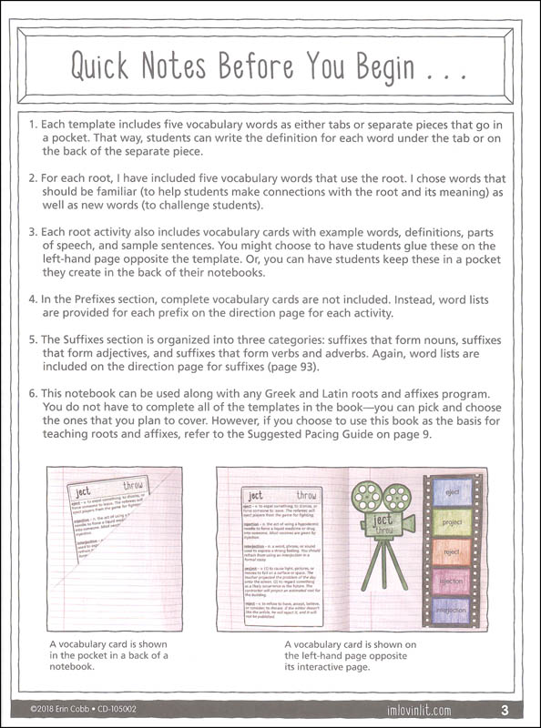 Interactive Vocabulary Notebook Grades 45 (I'm Lovin' Lit) Carson