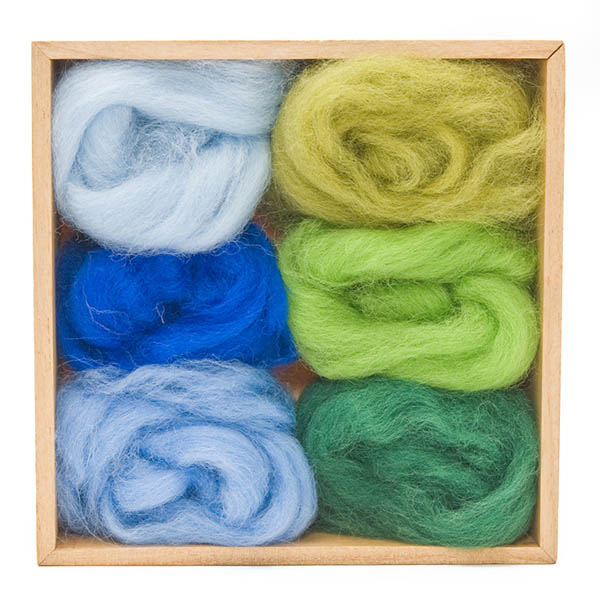 Woolpets Wool Roving (1.5 oz bag) - Forest and Sky