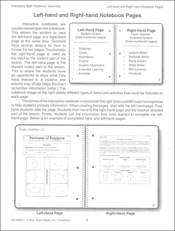 Interactive Math Notebook: Geometry | Mark Twain Media | 9781622237654