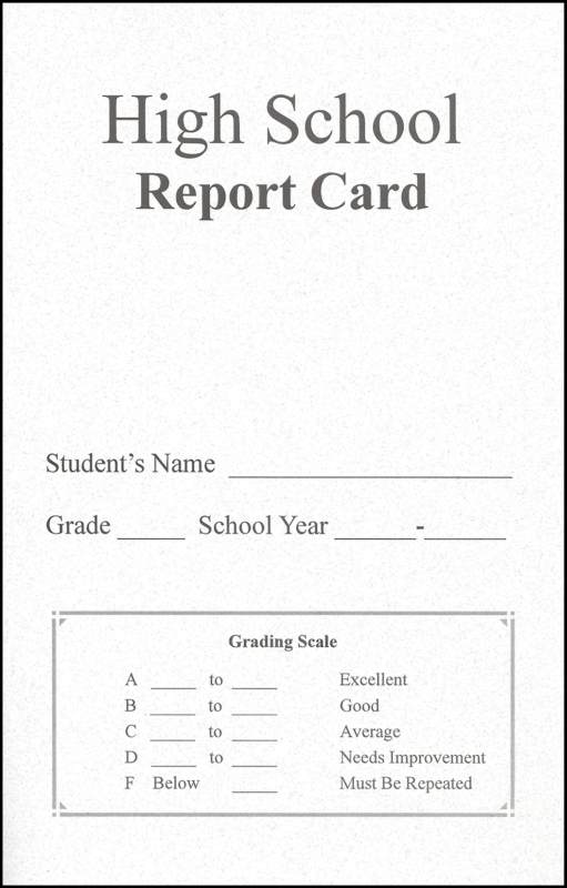 High School Report Card Template