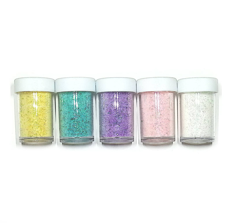 Glitter Shakers 5-pc. - Pastel Colors