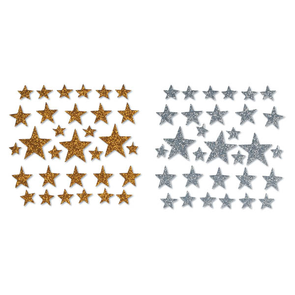 Foamies Glitter Stickers: Glitter Stars Gold & Silver