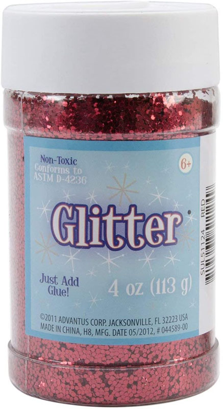 Glitter Shaker Top Jar - Red (4oz/113 grams)