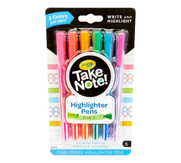 Crayola Take Note! Dual-Ended Highlighter Pens (6 count)