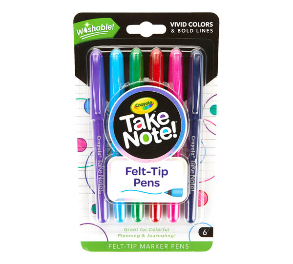 Crayola Take Note! Felt-Tip Pens (6 count)
