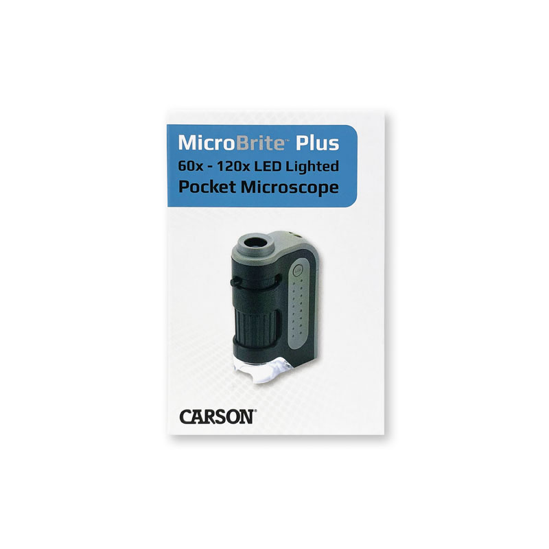 Carson MicroBrite Plus 60x-120x LED Lighted Pocket Microscope with Set of 4