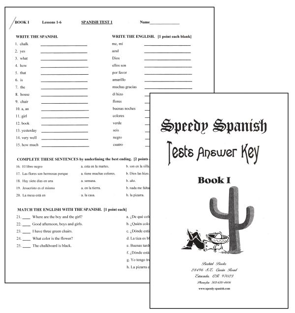 Speedy Spanish Book 1 Tests and Answer Key