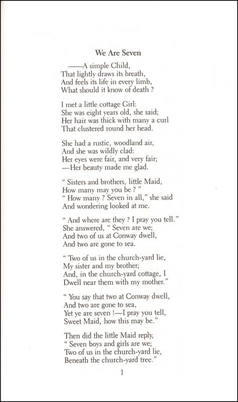 william wordsworth short poem