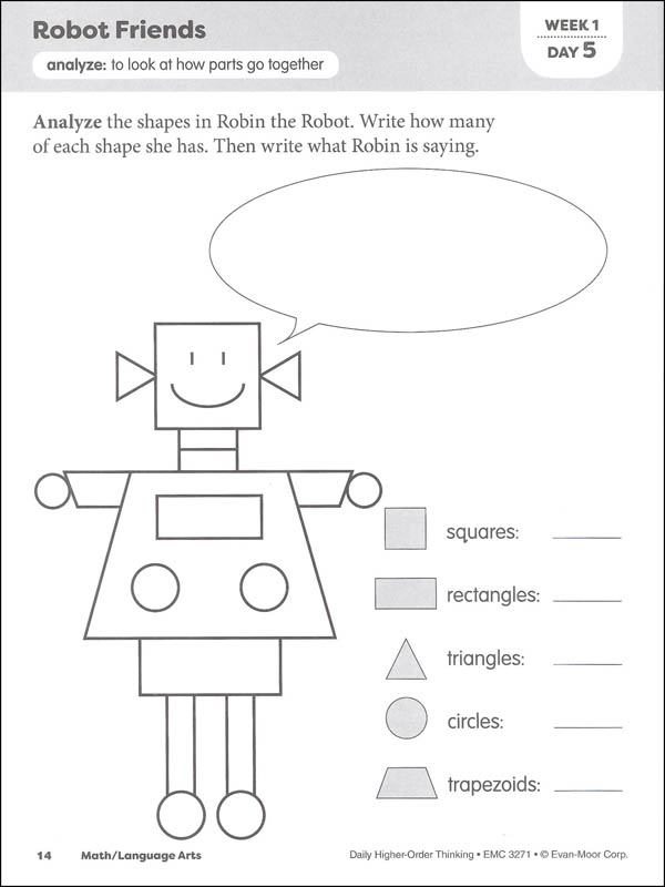 Daily Higher-Order Thinking: Grade 1 | Evan-Moor | 9781629384542