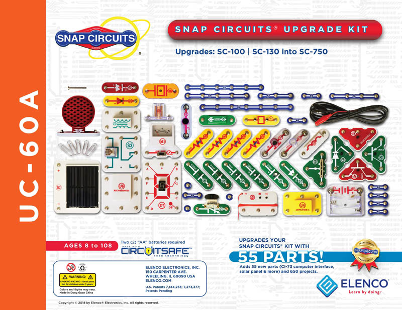 NEWEST Elenco Snap Circuits UC-30A Upgrade Kit Converts SC-100 to SC-300 Ages 8 