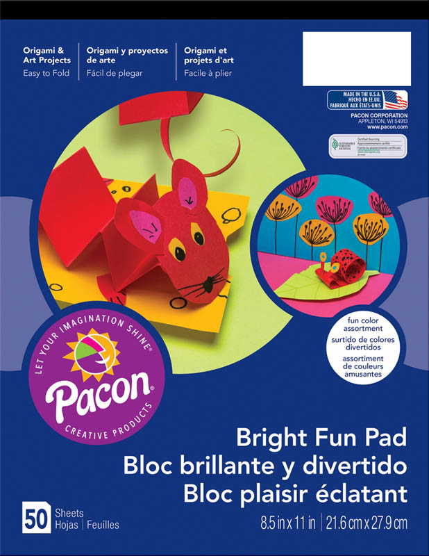 Bright Fun Pad, Assorted Colors (8.5"x11")