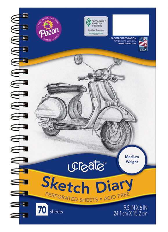UCreate Sketch Diaries (9.5"x6") - 70 sheets