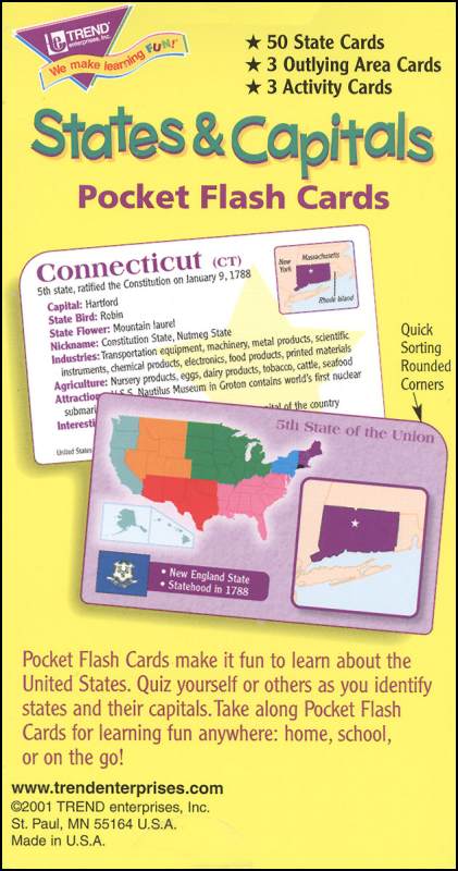 States And Capitals Pocket Flashcards Trend Enterprises