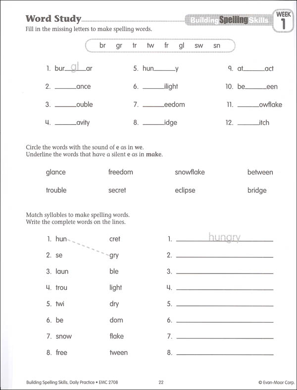 Building Spelling Skills Grade 4 | Evan-Moor | 9781557998422