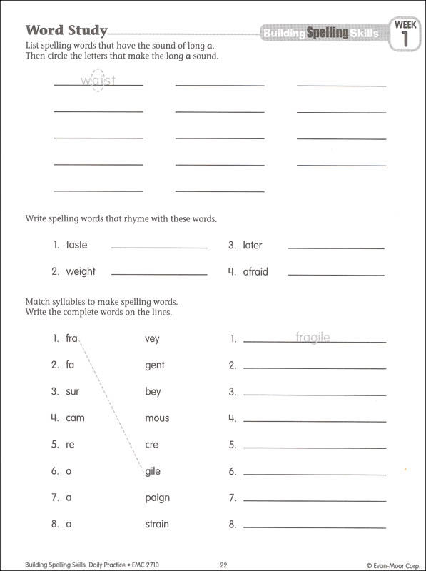 building spelling skills grade 6 evan moor 9781557998446