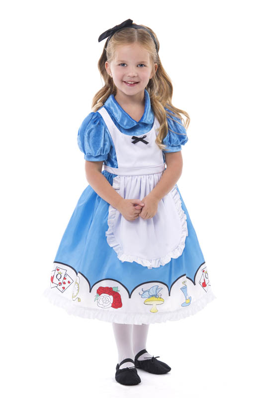 Alice In Wonderland Dress with Apron & Bow Medium