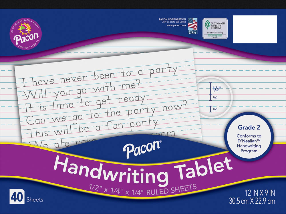 Handwriting Tablet 1/2" ruled Pacon Corporation