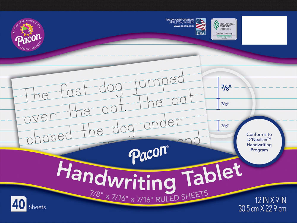 Handwriting Tablet - 7/8" ruled