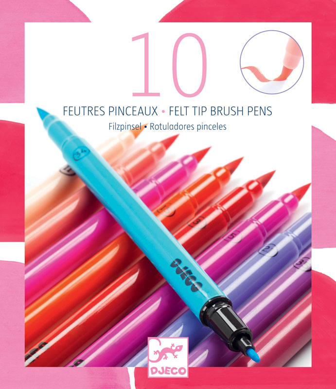 10 Felt Tip Brush Pens - Sweet Felt Tips