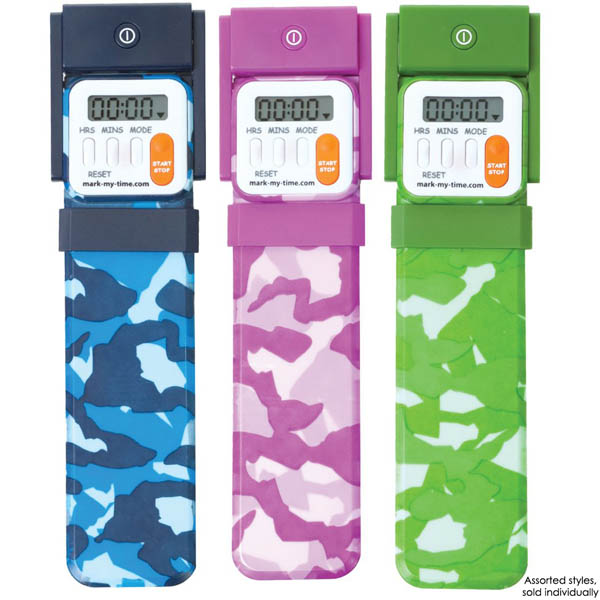 Mark-My-Time Digital Booklight Camouflage Print Assorted Color (Blue, Green or Pink)