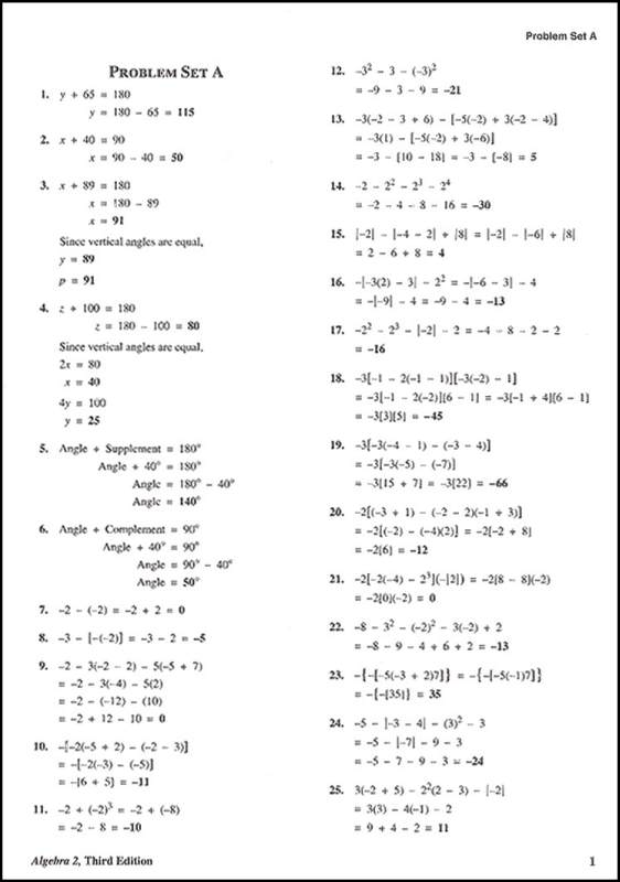 Saxon Algebra 2 Solution Manual 3ed Saxon Publishers 9781565771437