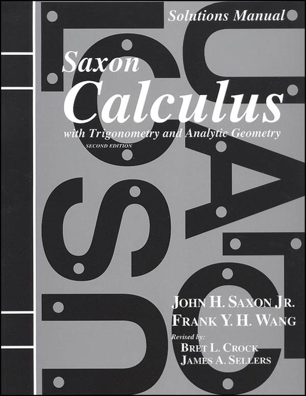 Saxon Calculus 2ED Solution Manual