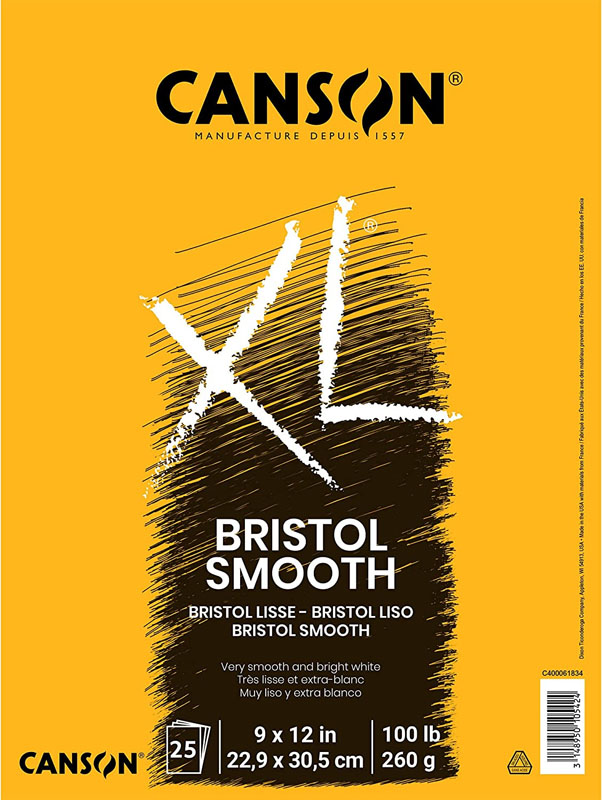 Canson XL Bristol Smooth Pad - 25 sheets (9" x 12")