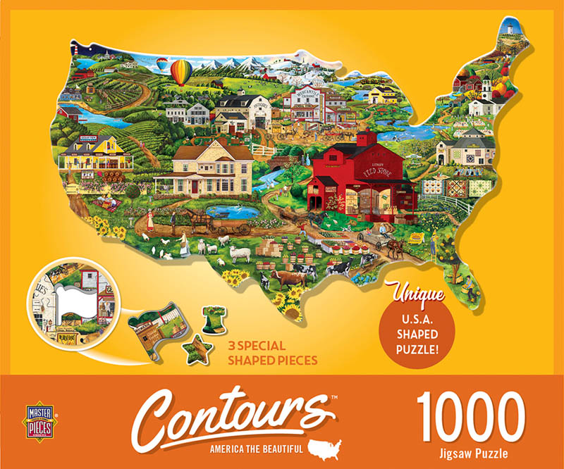 United States Shape Contours Puzzle (1000 piece)
