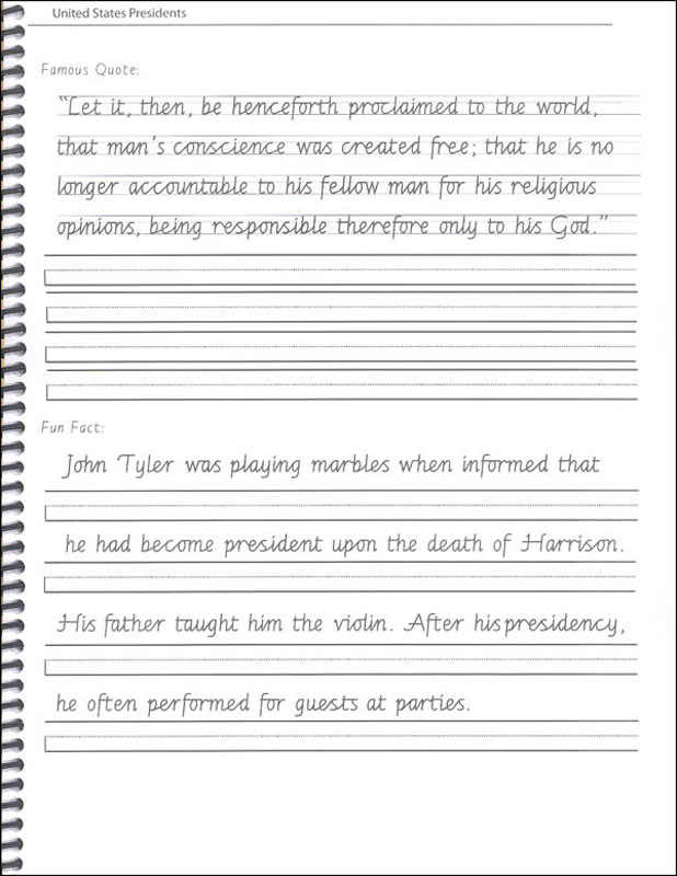 45 United States Presidents Character Writing Worksheets Getty Dubay ...