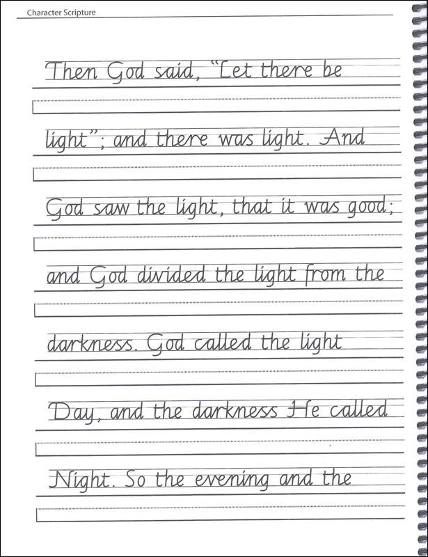 Scripture Character Writing Worksheets Italic Style Beginning Cursive ...