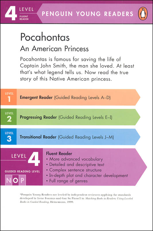 Pocahontas An American Princess Penguin Young Readers Level 4 Grosset Dunlap 9780448421810