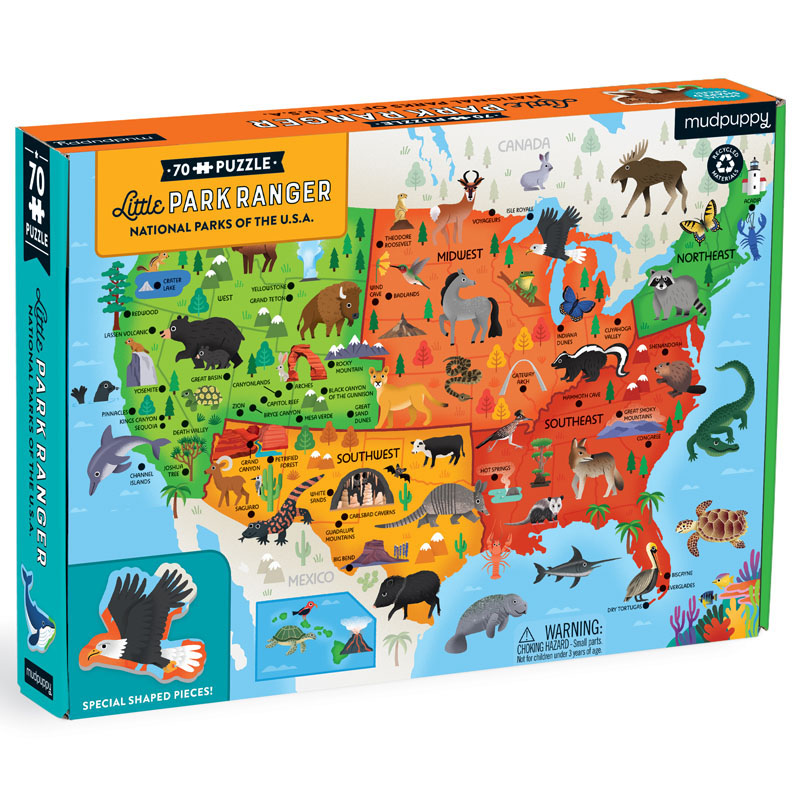 Little Park Ranger: National Parks of the U.S.A. Geography Puzzle (70 pieces)