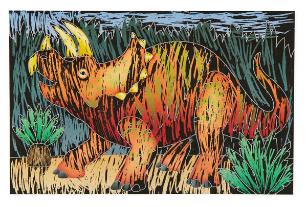 dinosaur scratch art book