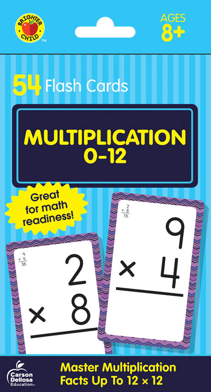 Multiplication Flash Cards Brighter Child Learn Math Practice Skills 0 to 12 