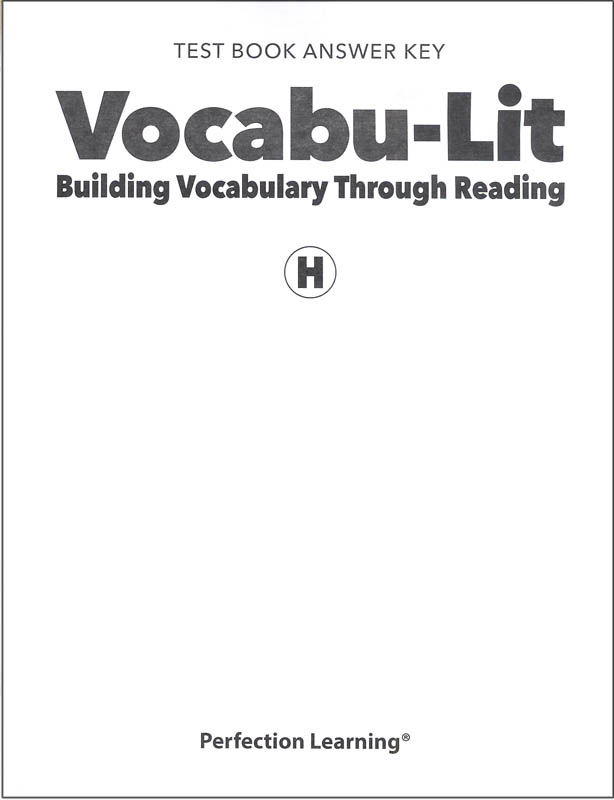 Vocabu-Lit H Test Answer Key (5th Edition)
