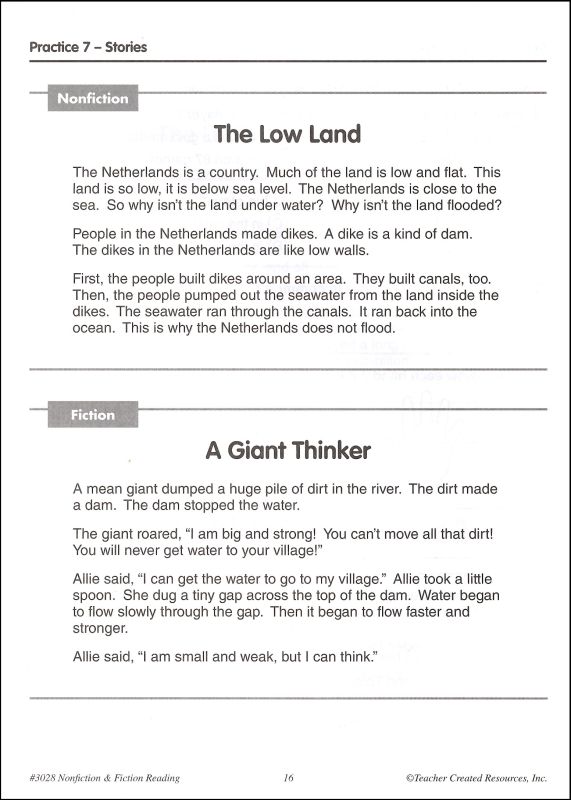 Practice Makes Perfect: Nonfiction &amp; Fiction Reading Comprehension ...