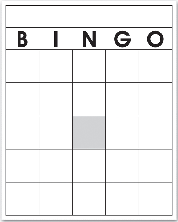 Blank Bingo Cards