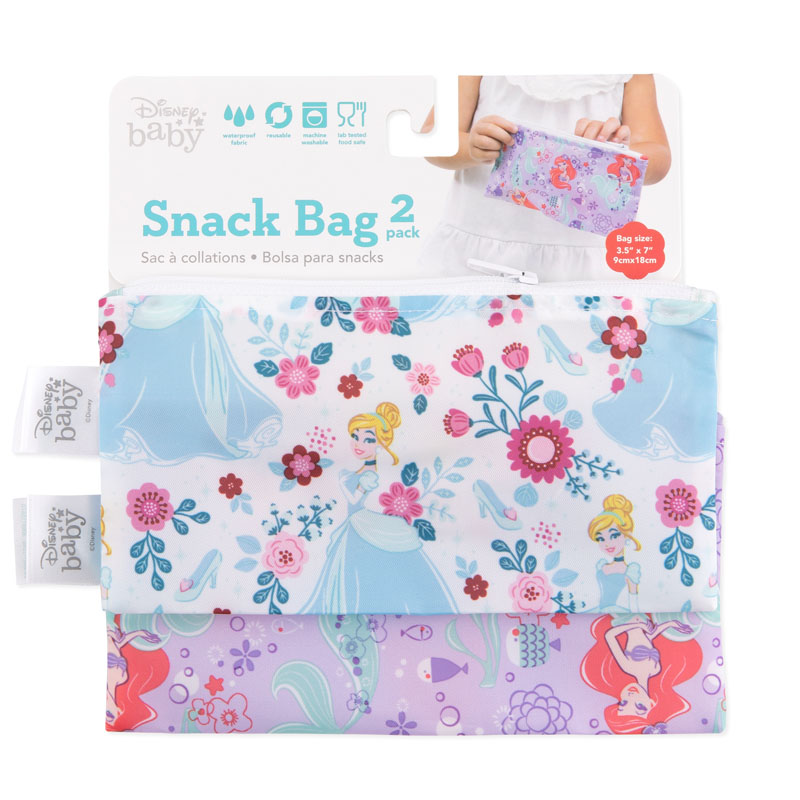 Reusable Snack Bag - Small (2 pack) (Princess Cinderella/Ariel)