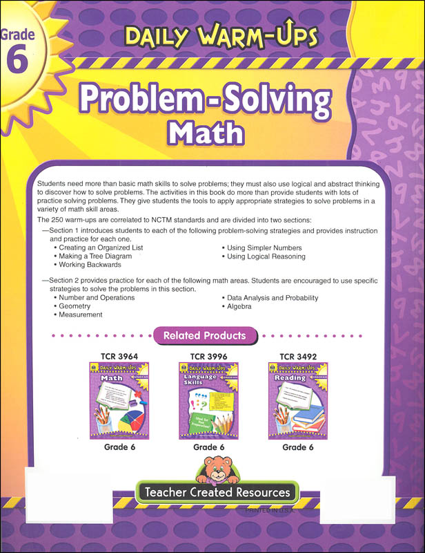 Daily Warm Ups: Problem-Solving Math Grade 6 | Teacher Created ...