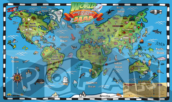 World Map: Wonders & Landmarks Smart Chart (Small) | Popar Toys