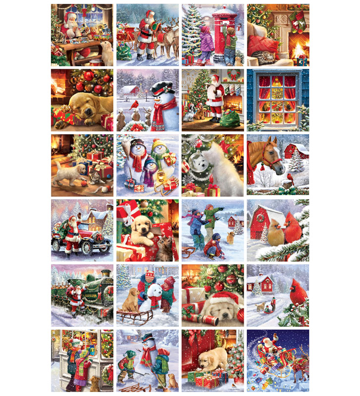Merry Christmas Advent Calendar (24 50piece Jigsaw Puzzles