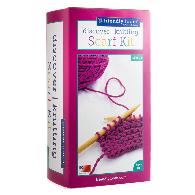 Knitting Scarf Kit by Friendly Loom - Pink
