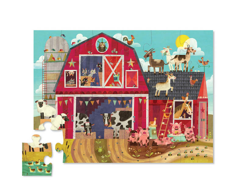 Barnyard 123 Floor Puzzle (E/L Puzzles 24pc) Crocodile Creek