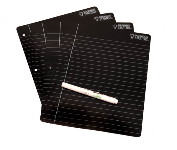 Chalkboard Paper Blank and Ruled 8.5" x 11" (Reversible) set of 4