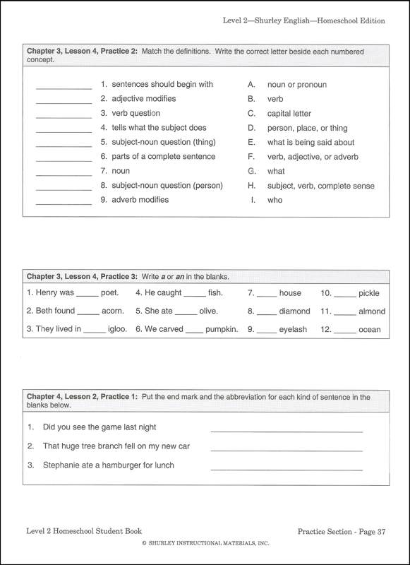 Shurley English Homeschool Workbook Level 2 | Shurley Instructional ...