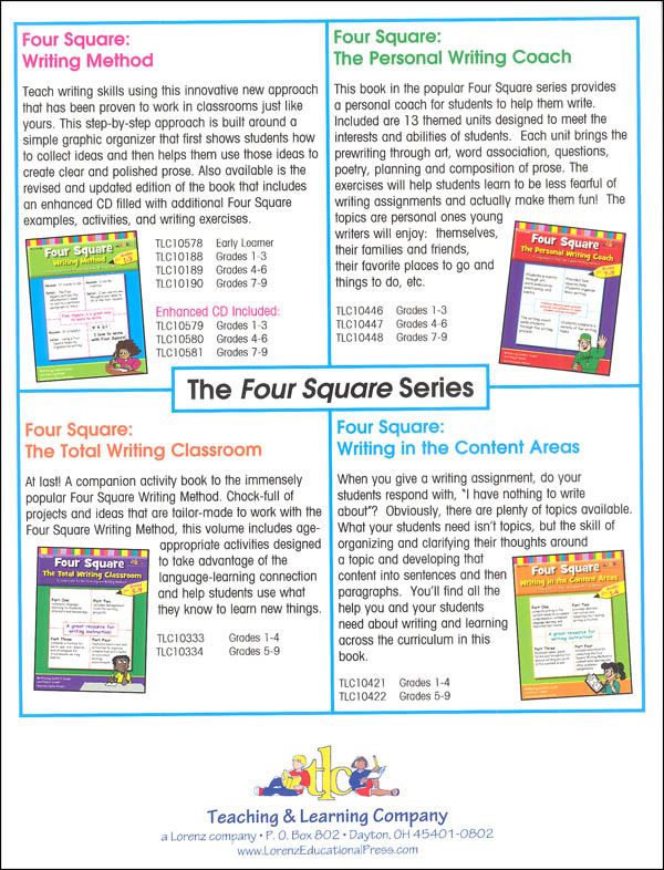 Four Square Writing Method Grades 46 Teaching & Learning Company