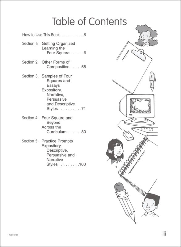 Four square writing method grades 7 9 teaching learning company 9781573101905