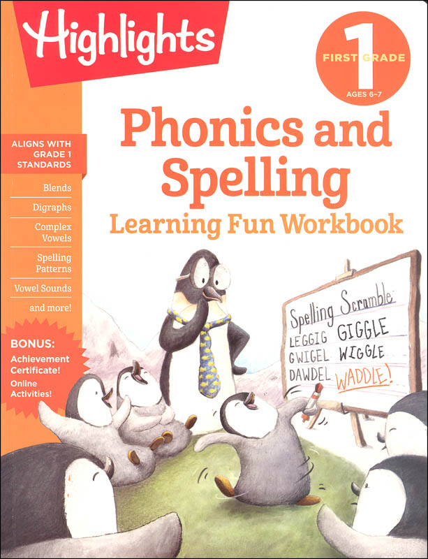 First Grade Phonics and Spelling Learning Fun Workbook