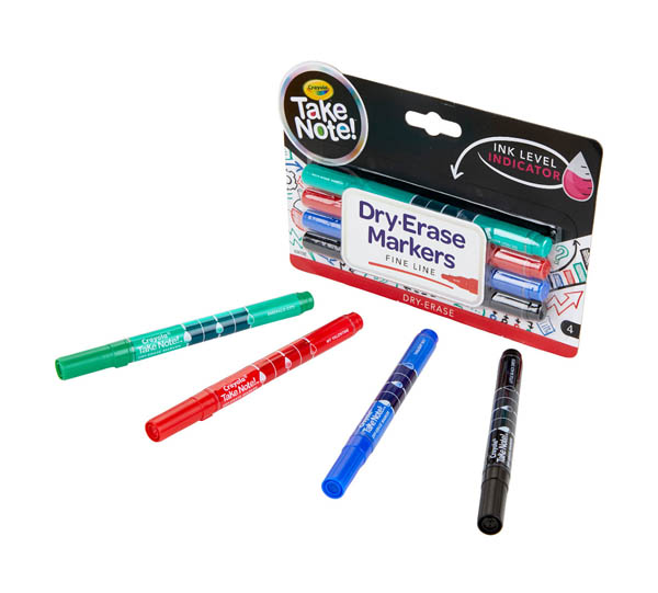 Crayola Take Note! Fine Line Dry Erase Markers (4 count) Crayola